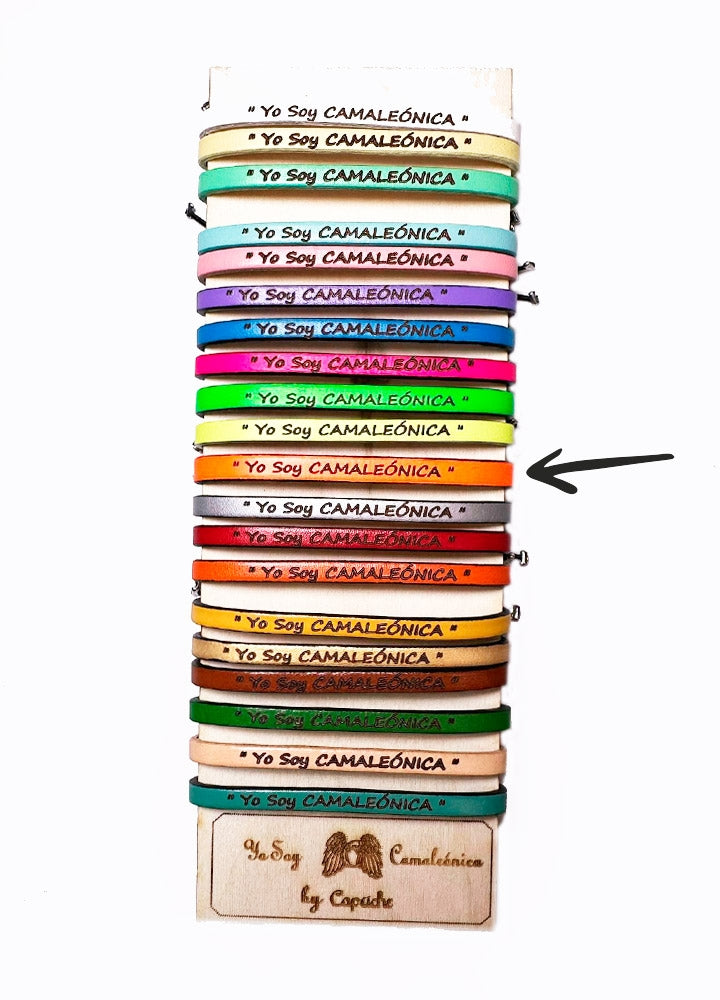 PULSERA YO SOY CAMALEÓNICA NARANJA FLÚOR