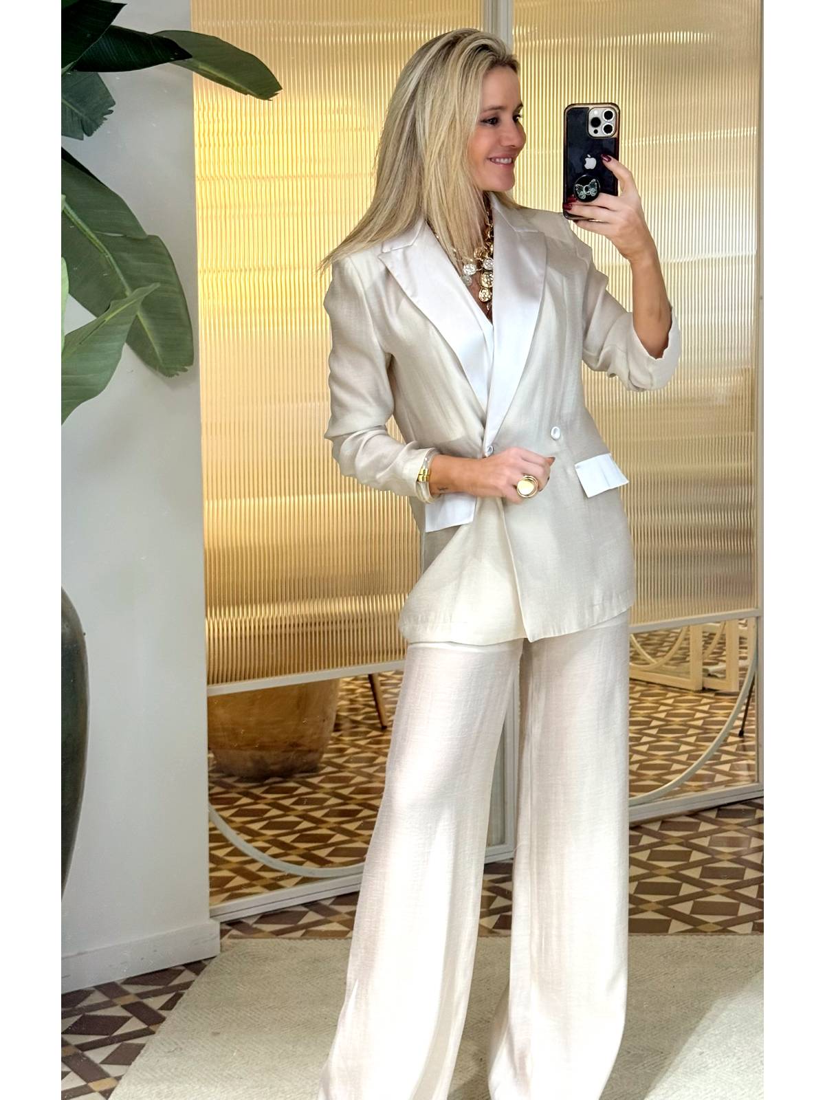 PANTALÓN ARGENTO BEIGE