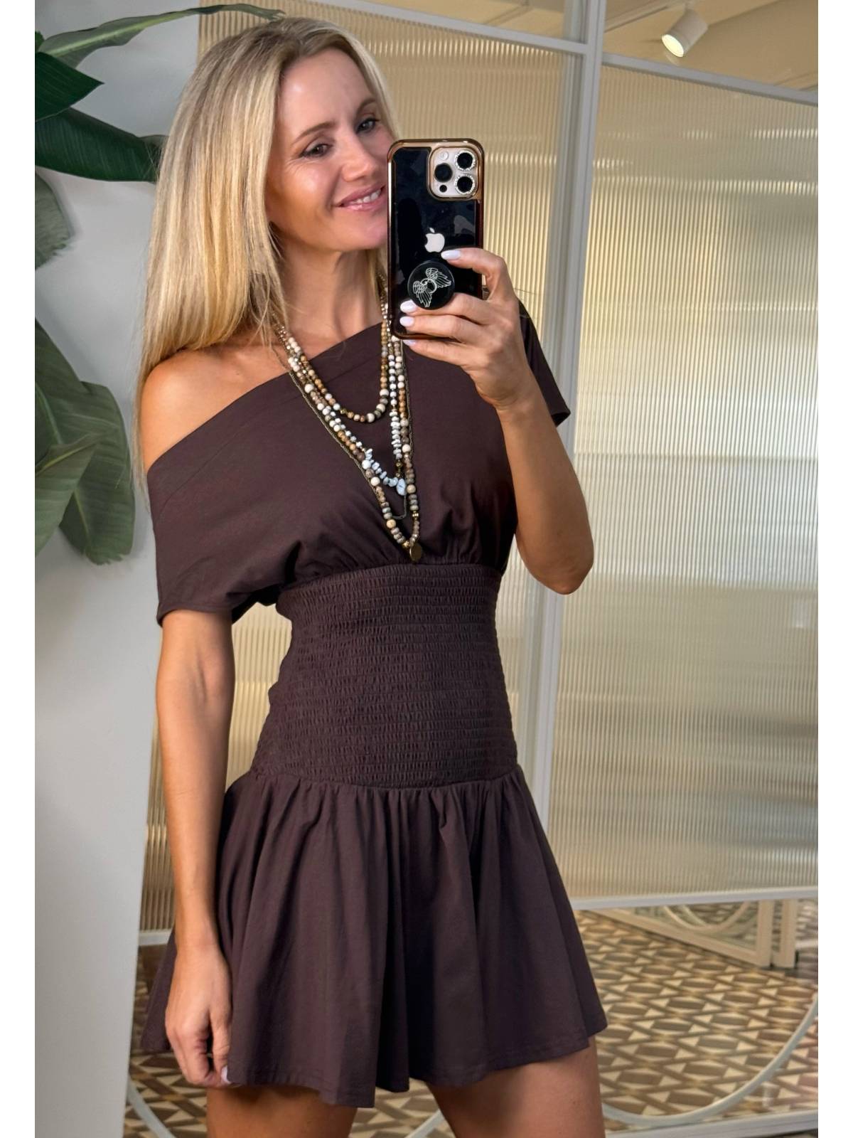 VESTIDO ASHA MARRON