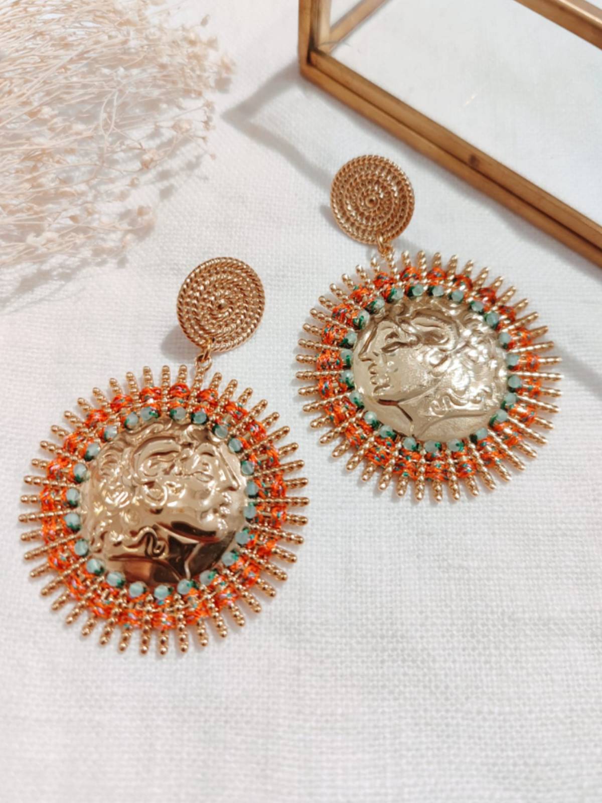 ORANGE FACE EARRINGS