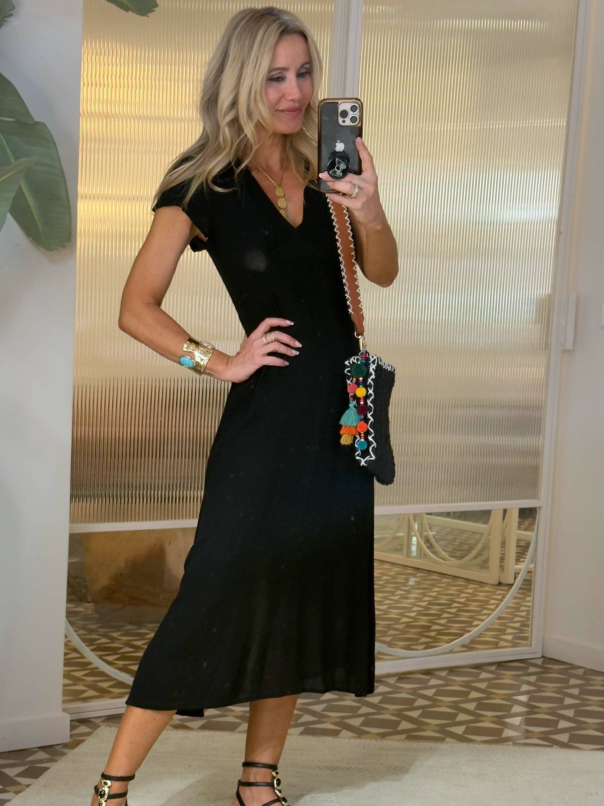 VESTIDO GEOR PRETO