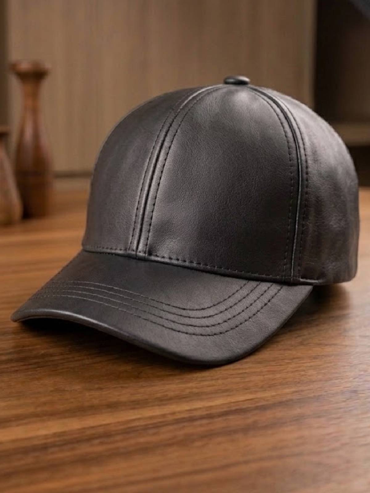 GORRA PIEL SINTÉTICA NEGR