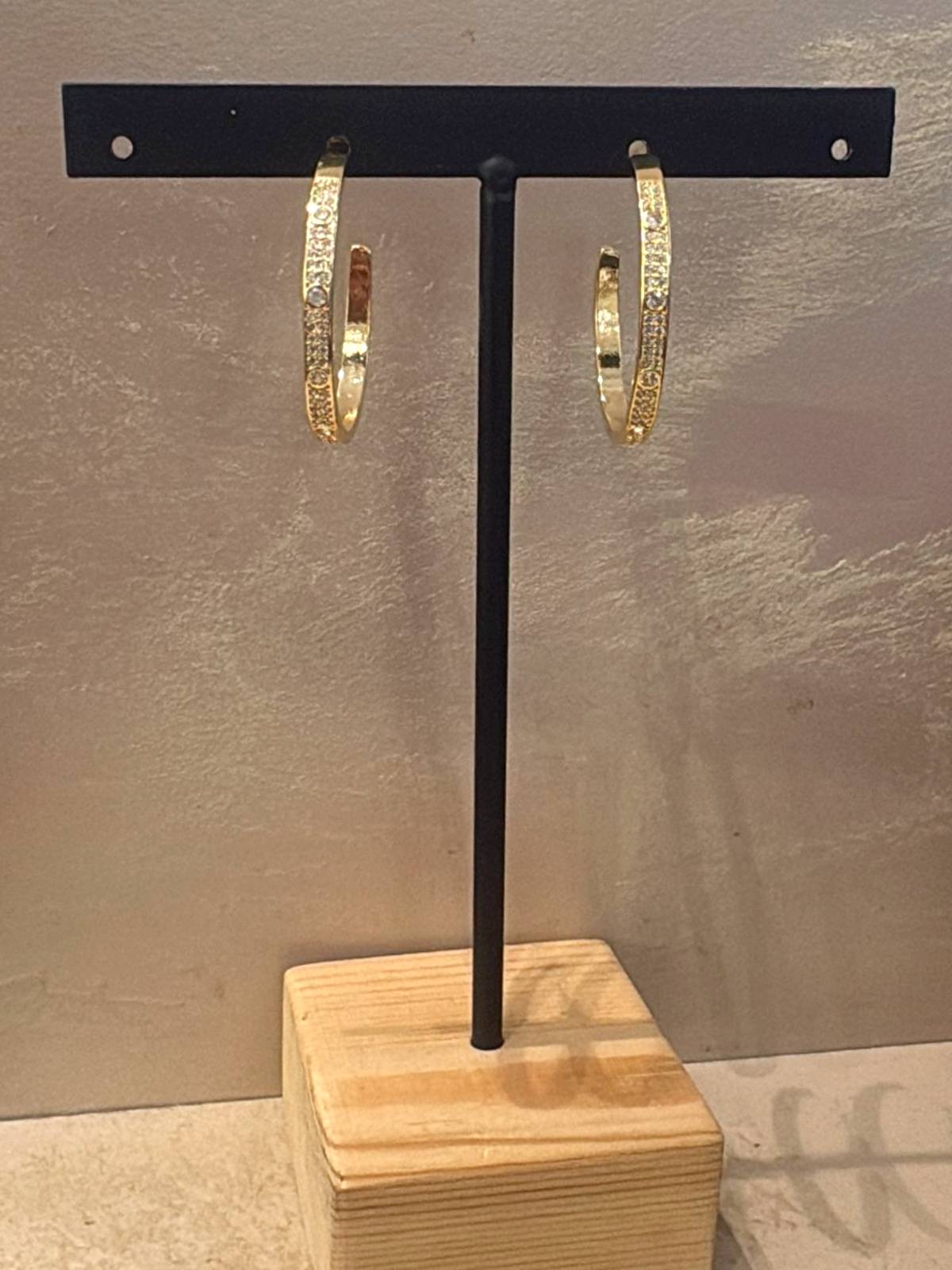 PENDIENTES ARO STRASS DOR