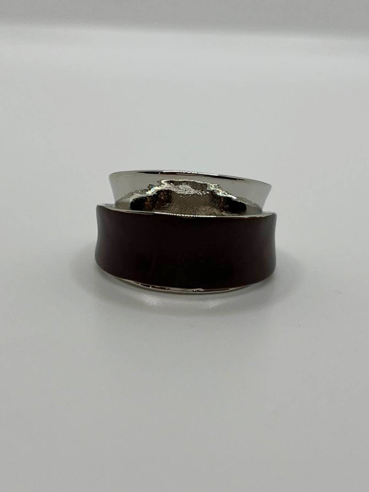 BROWN SILVER RING