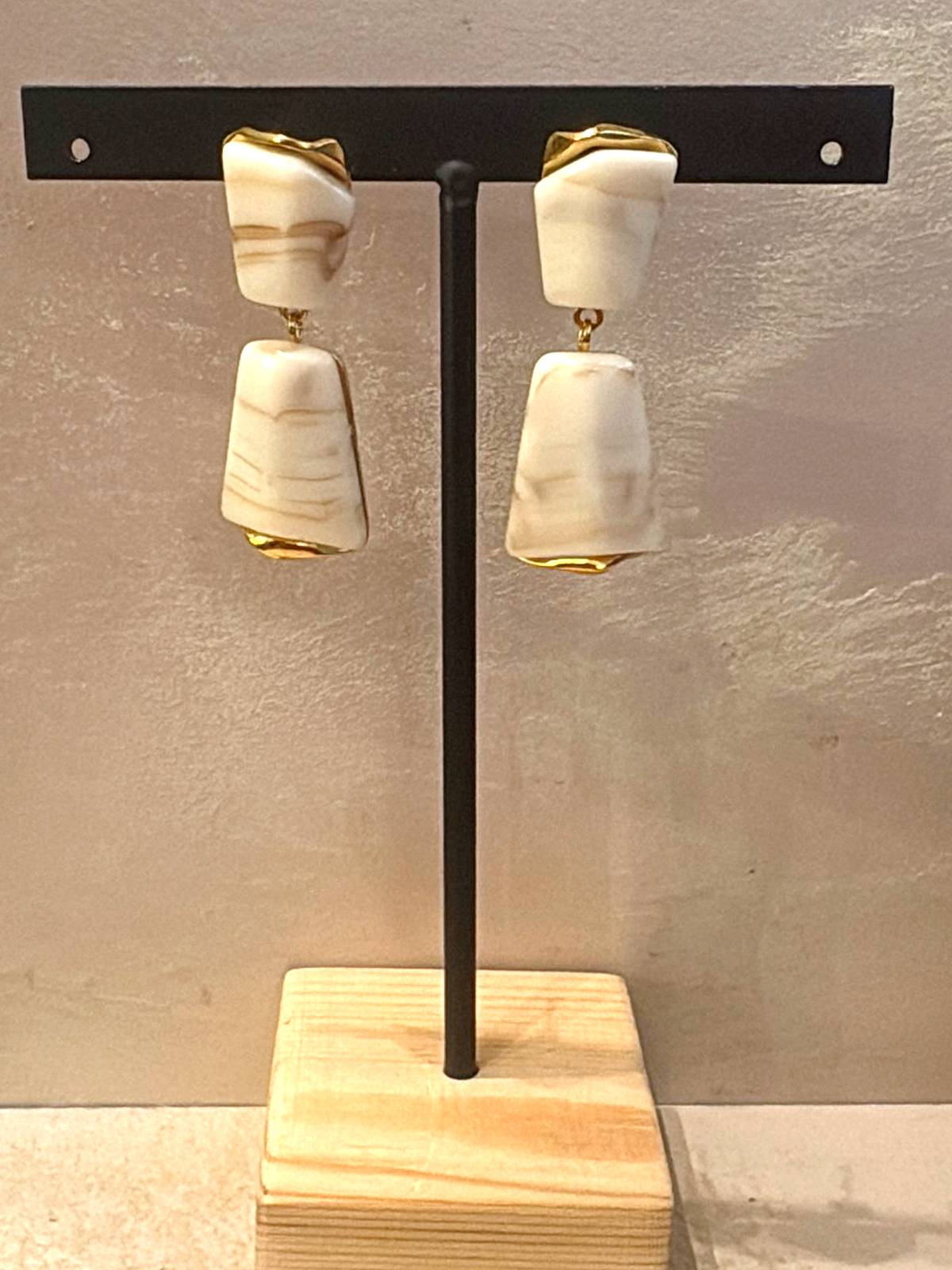 PENDIENTES MARMEL BEIGE