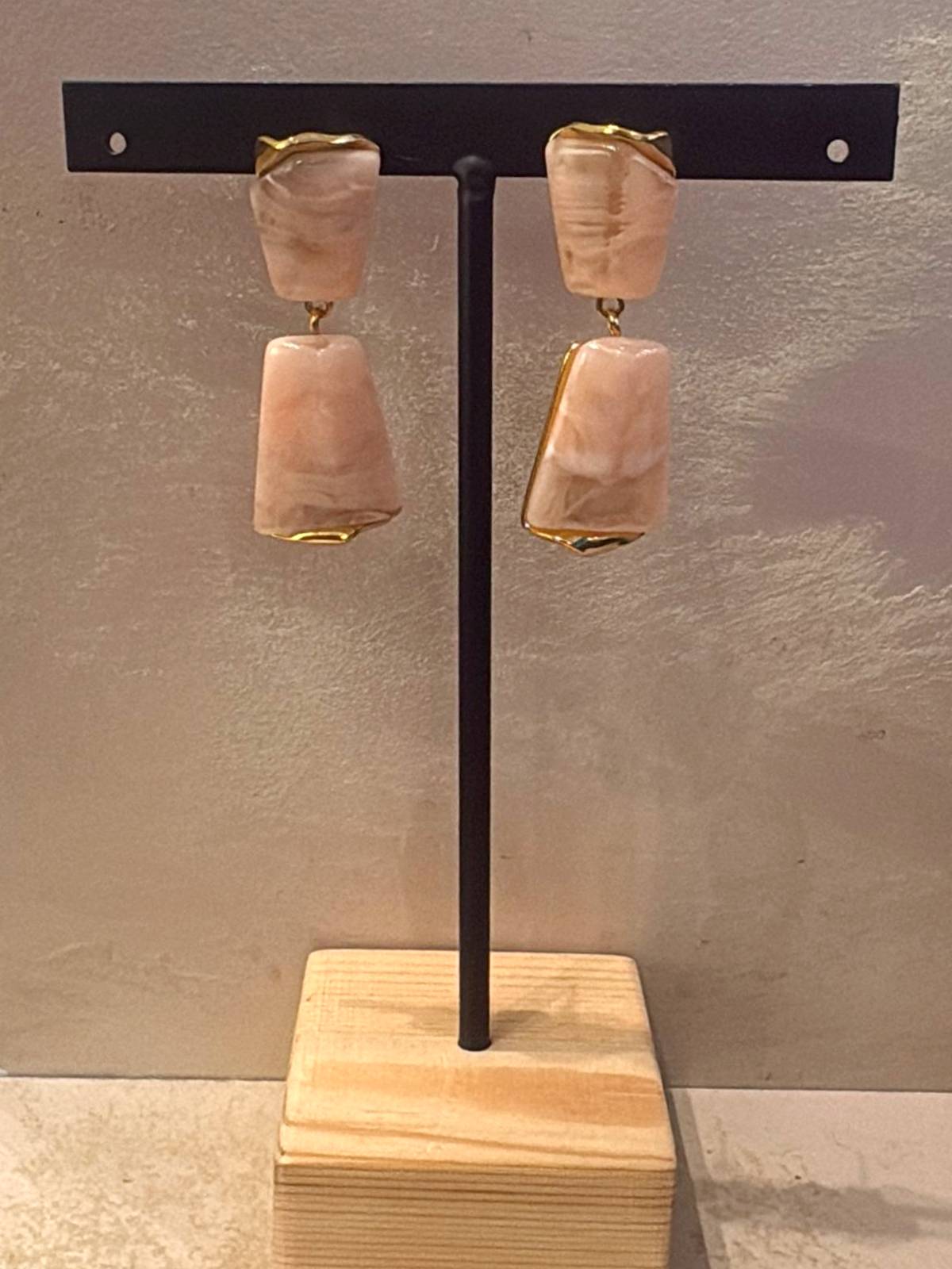 PENDIENTES MARMEL ROSA