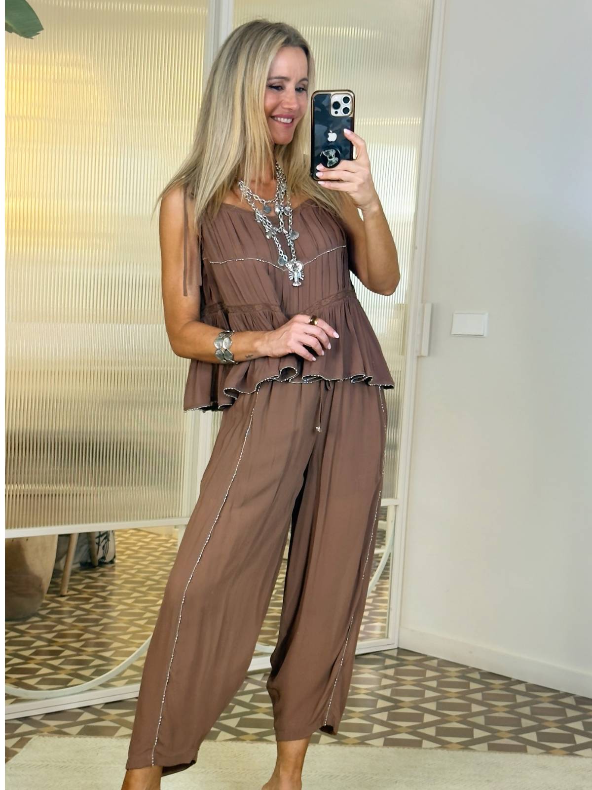 TOP GRAU MARRON